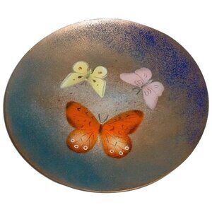 Original Vintage 1950s Modern Midcentury Enamel-on-Copper Plate